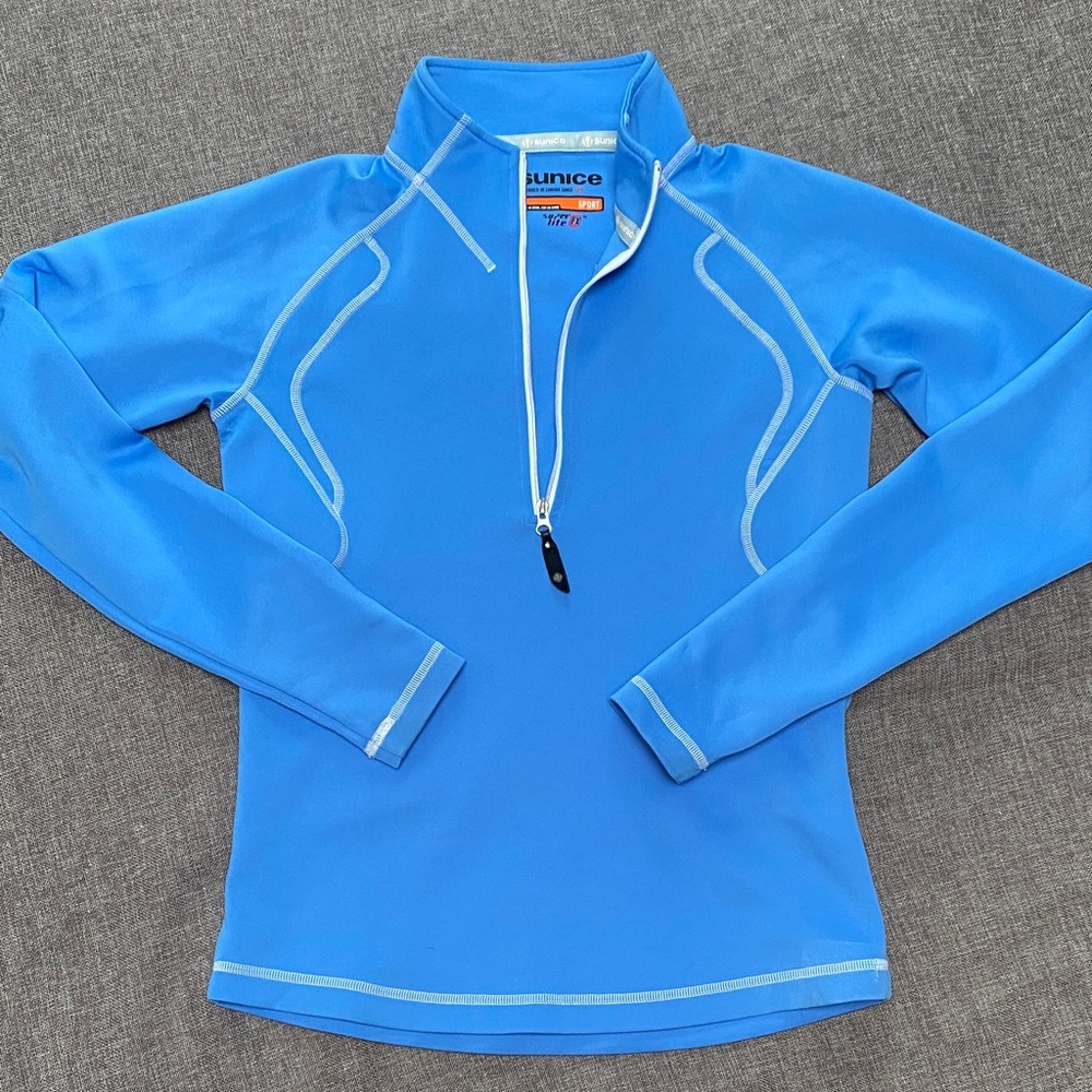 Sunice 1/4 Zip Golf Women’s Sz S Baselayer Pullover Thermal Shirt Bright Blue